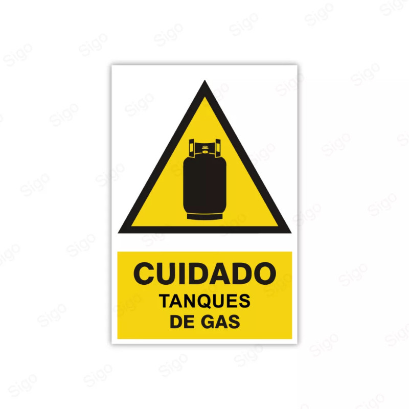 Rótulo de Atención - Cuidado Tanque de Gas | Cod. AD- 29