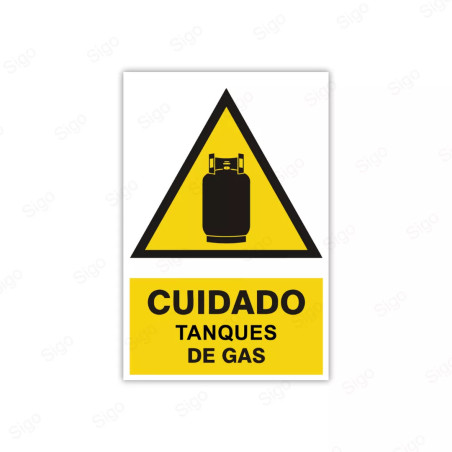 Rótulo de Atención - Cuidado Tanque de Gas | Cod. AD- 29