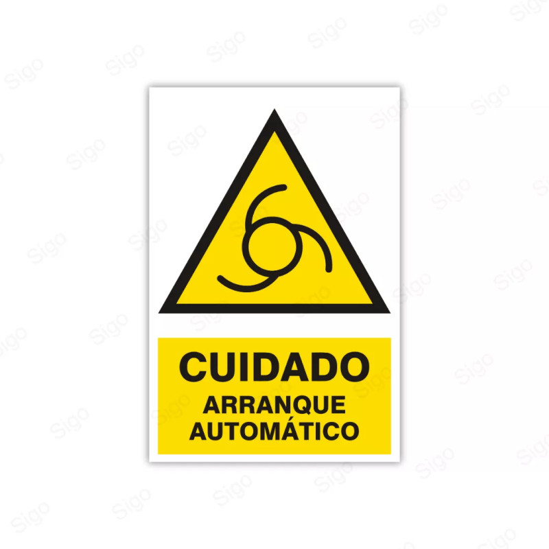 Rótulo de Atención - Cuidado Arranque automático | Cod. AD- 31