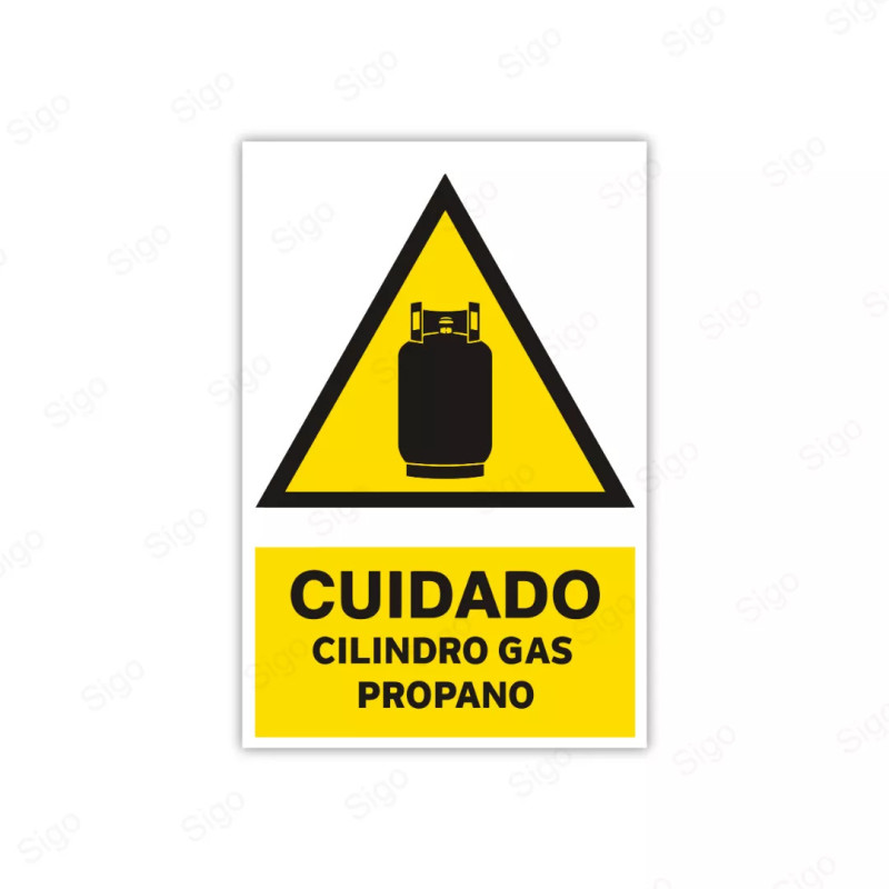 Rótulo de Atención - Cuidado Cilindro de Gas Propano | Cod. AD - 44