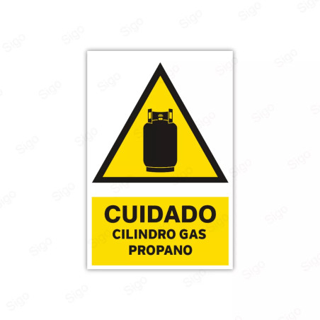 Rótulo de Atención - Cuidado Cilindro de Gas Propano | Cod. AD - 44