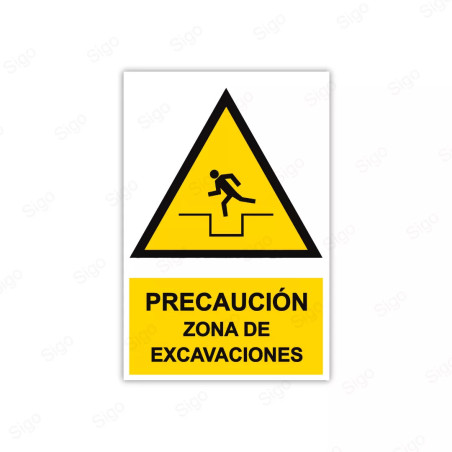 Rótulo de Atención - Precaución Zona de Excavaciones | Cod. AD - 52