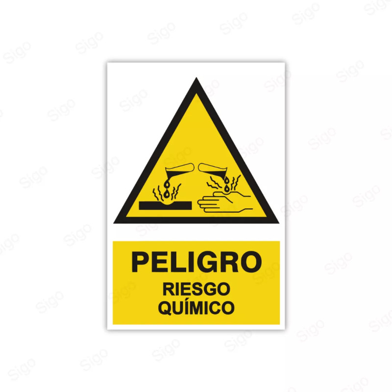 Rótulo de Atención - Peligro Riesgo Químico | Cod. AD - 66