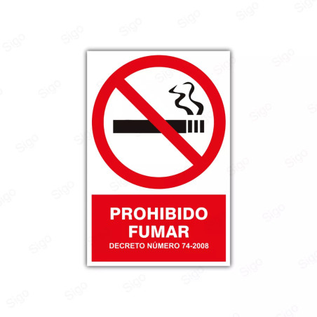 Rótulo de Prohibición - Prohibido Fumar | Cod. PR-1