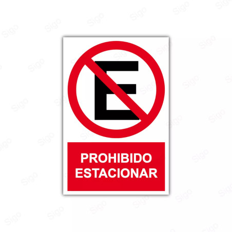 Rótulo de Prohibición - Prohibido estacionar | Cod. PR-7