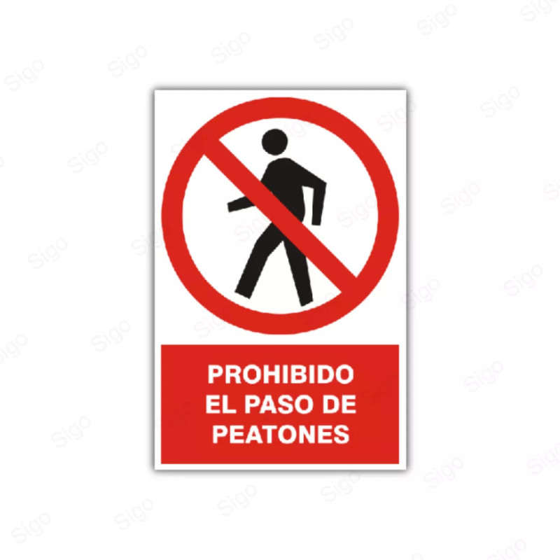 Rótulo de Prohibición - Prohibido el paso de peatones | Cod. PR-31