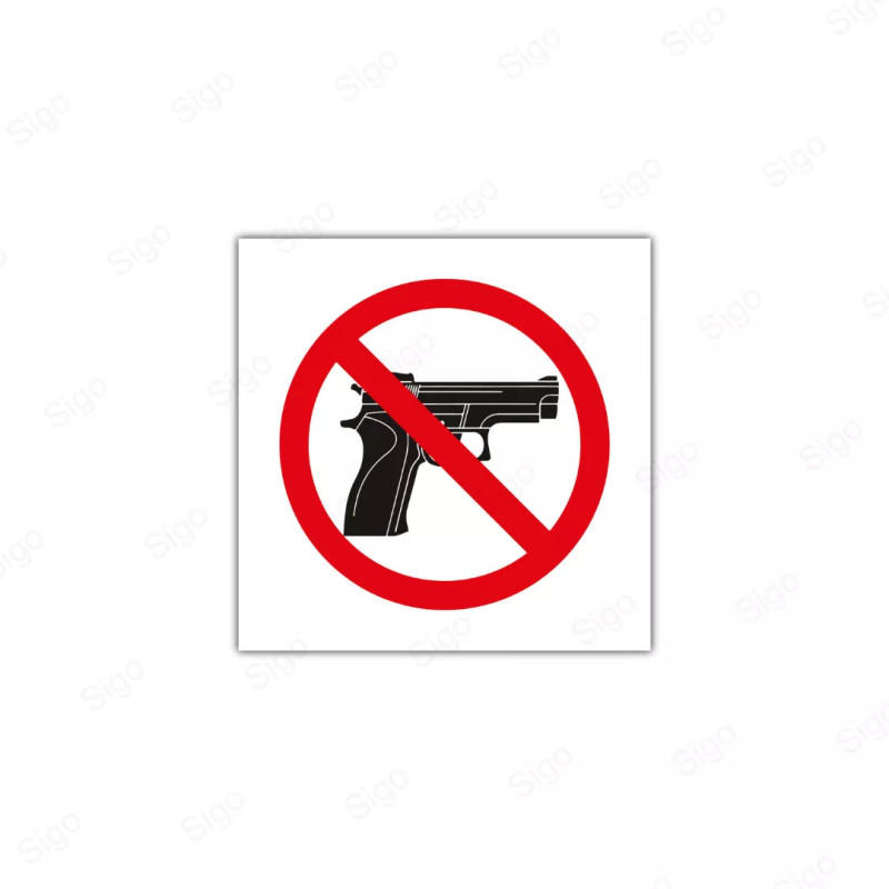 Rótulo de Prohibición - Prohibido el ingreso de armas | Cod. PR-56