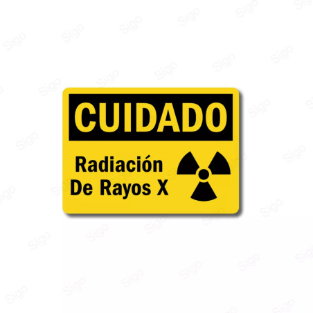 Rótulo de Cuidado - Radiación de Rayos X | Cod. CUI-5