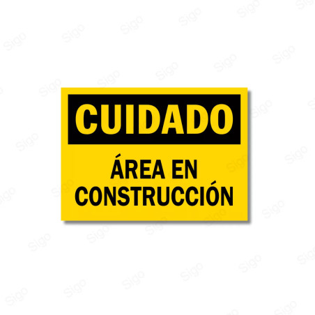 Rótulo de Cuidado - Área en Construcción | Cod. CUI-27