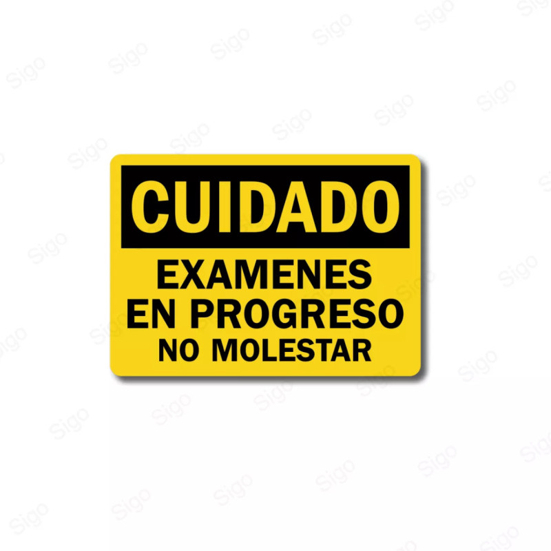 Rótulo de Cuidado - Examenes en Proceso No Molestar | Cod. CUI-35