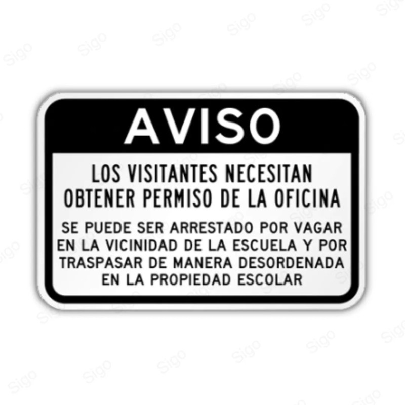 Rótulo de Aviso - Prohibido el Ingreso Necesitan permiso | Cod. AVI-03