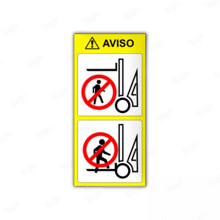 Rótulo de Aviso - Riesgos Montacargas | Cod. AVI-05