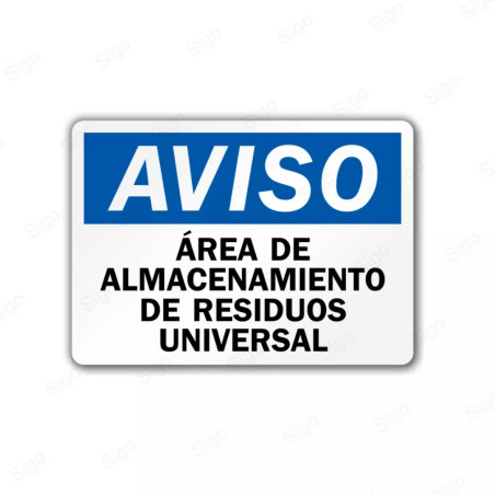 Rótulo de Aviso - Área de almacenamiento de residuos universal | Cod. AVI-30