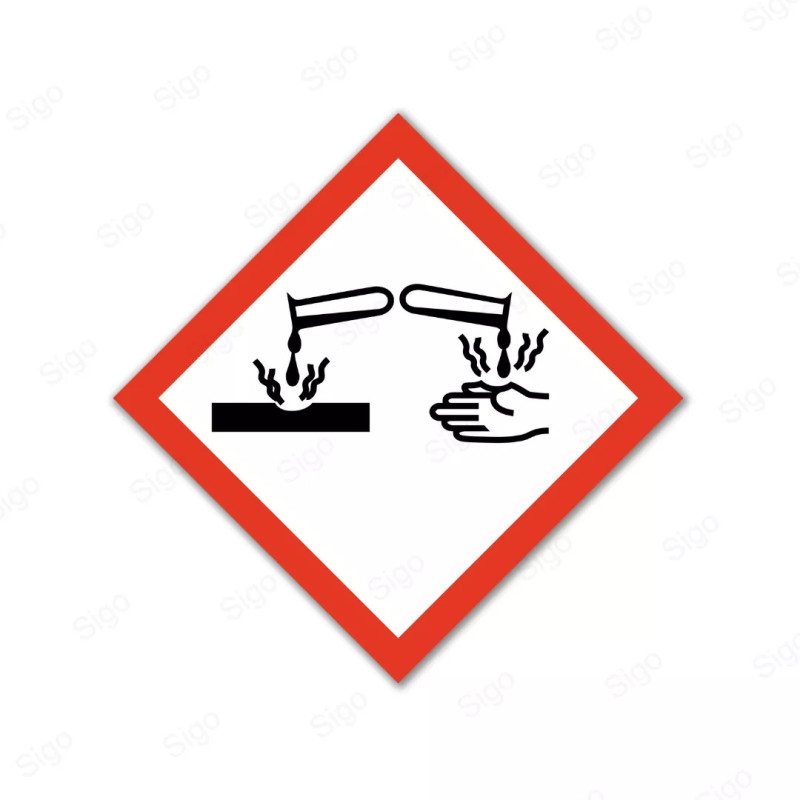 Rótulo Rombo Químico - Sustancias Corrosivas | Cod. RQI - 3