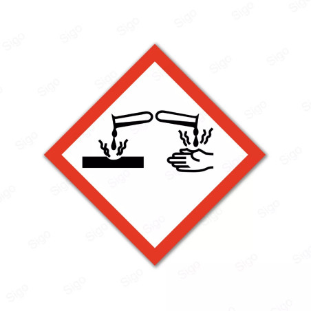 Rótulo Rombo Químico - Sustancias Corrosivas | Cod. RQI - 3