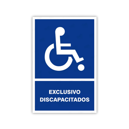 Rótulo Informativo - Exclusivo Discapacitados | Cod. SI - 03