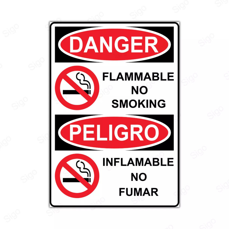 Rótulo de Peligro - Inflamable no fumar | Cod. PEL - 6