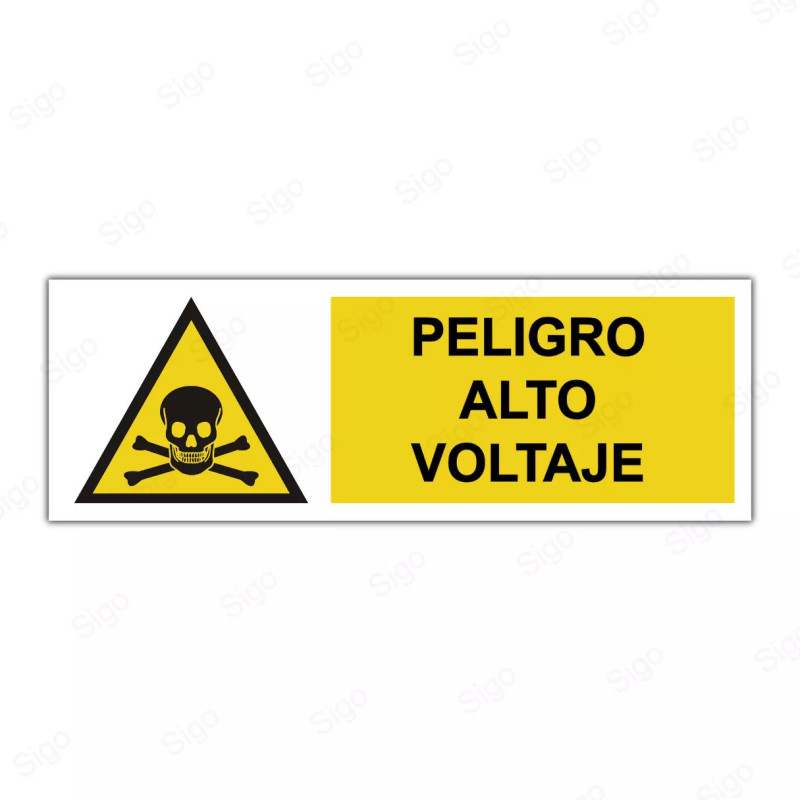 Rótulo de Peligro - Peligro alto voltaje | Cod. PEL - 8
