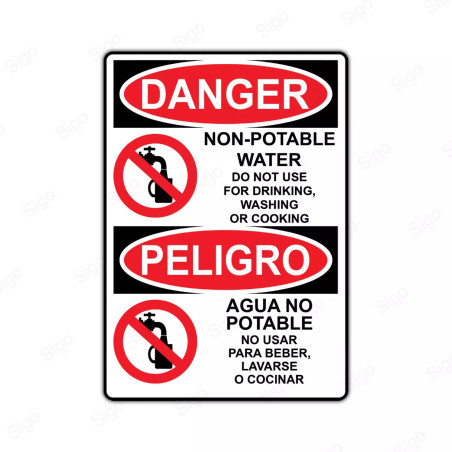 Rótulo de Peligro - Agua no potable | Cod. PEL - 19