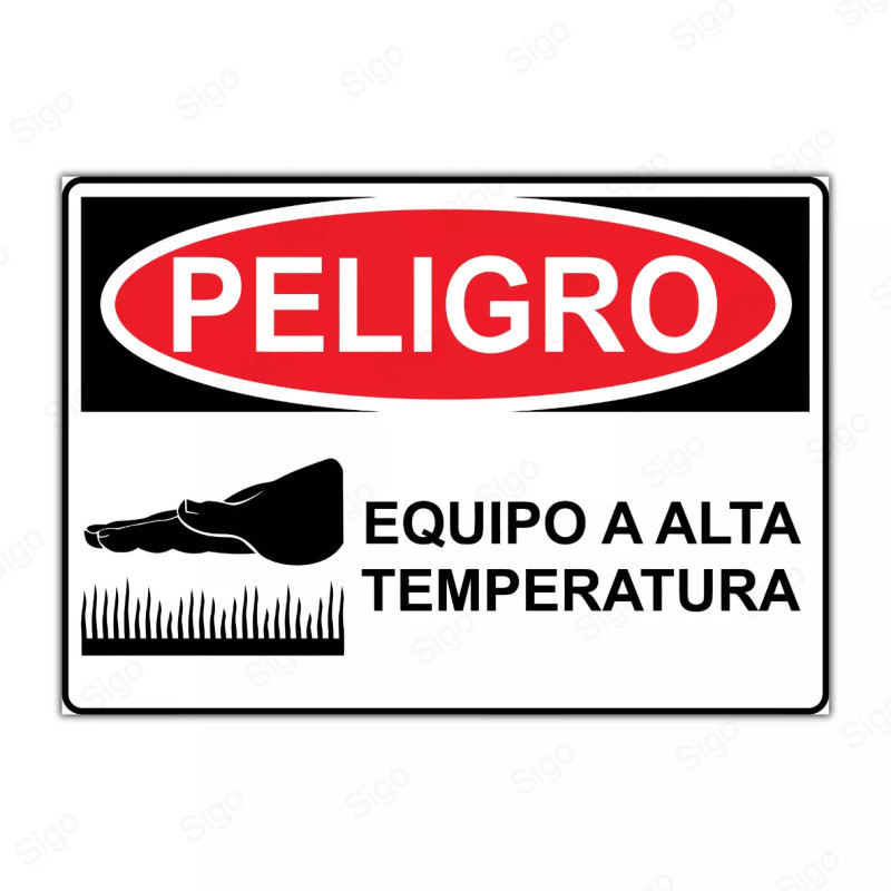 Rótulo de Peligro - Equipo de alta temperatura | Cod. PEL - 25