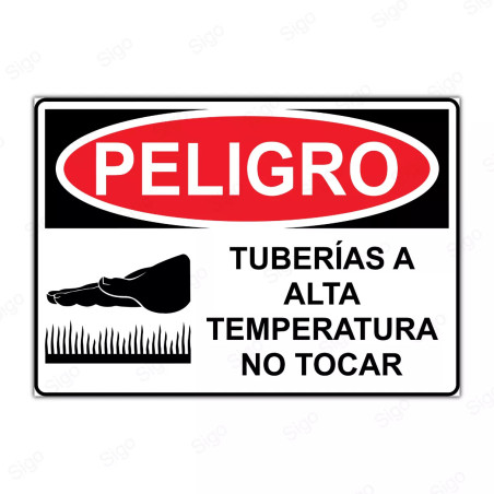 Rótulo de Peligro - Equipo de alta temperatura no tocar | Cod. PEL - 26