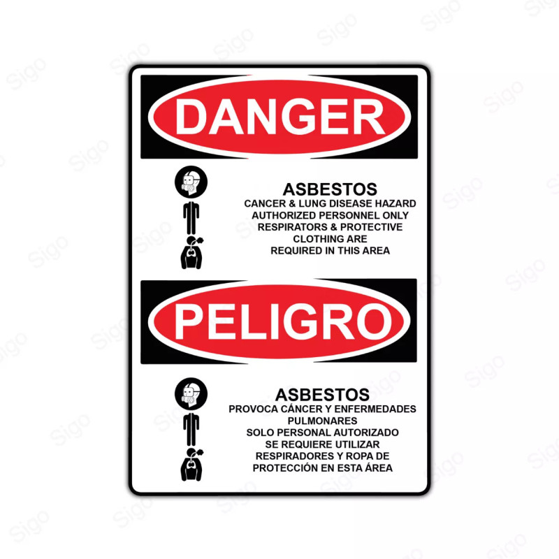 Rótulo de Peligro - Asbestos | Cod. PEL - 49