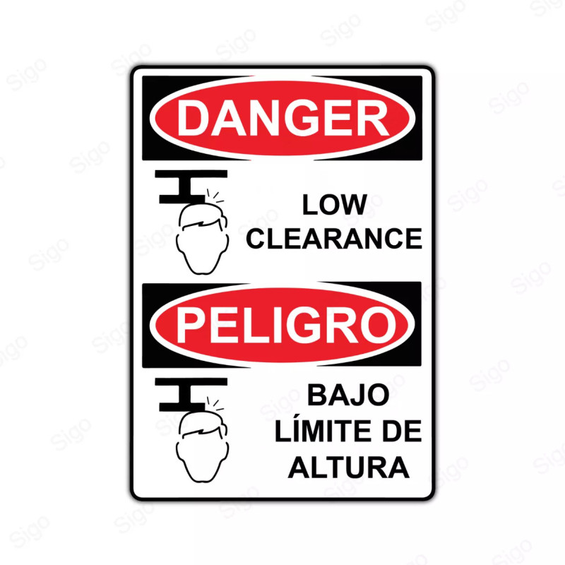 Rótulo de Peligro - Bajo límite de altura | Cod. PEL - 56