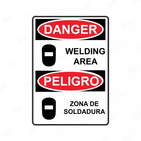 Rótulo de Peligro - Zona de soldadura | Cod. PEL - 60