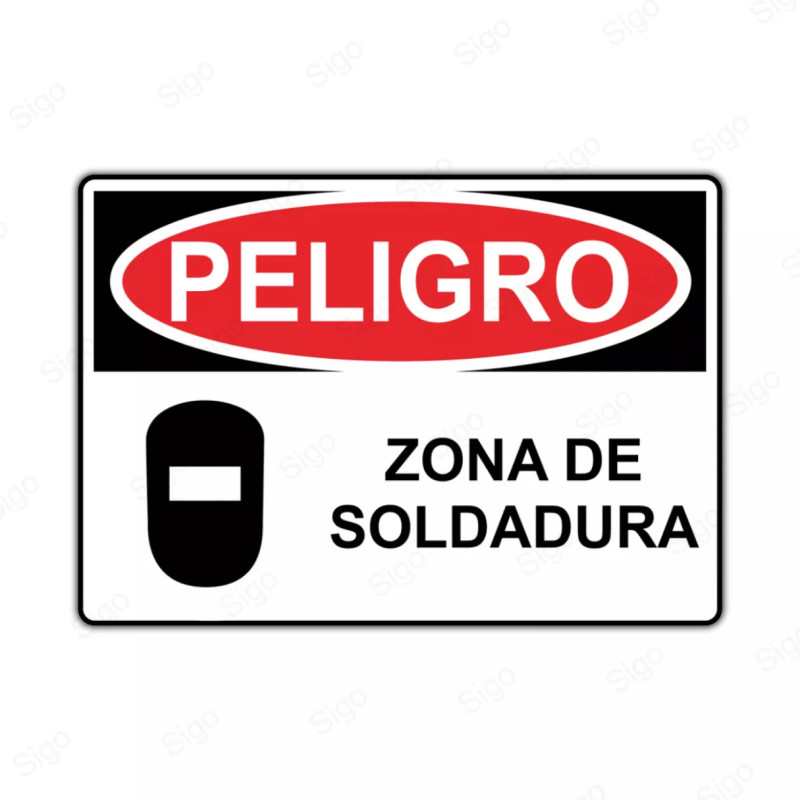 Rótulo de Peligro - Zona de soldadura| Cod. PEL - 63
