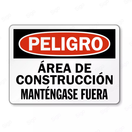 Rótulo de Peligro - Área de construcción manténgase fuera | Cod. PEL - 73