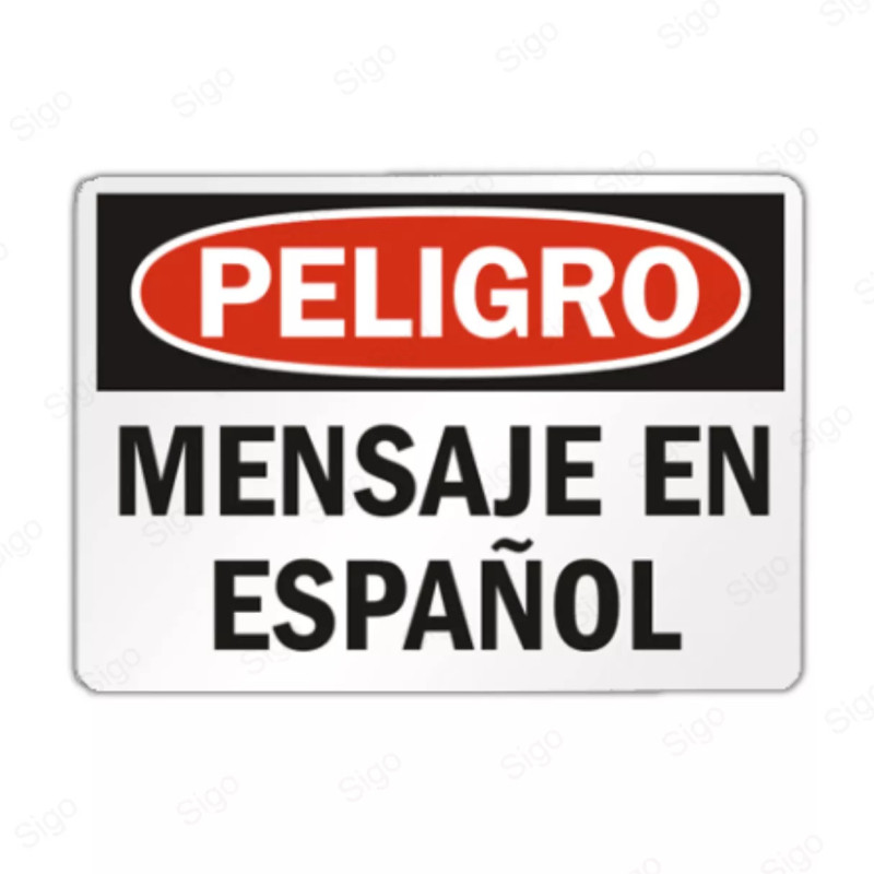 Rótulo de Peligro - Mensaje en español | Cod. PEL - 76