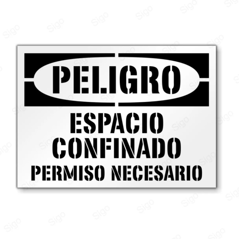 Rótulo de Peligro - Espacio confinado permiso necesario| Cod. PEL - 77