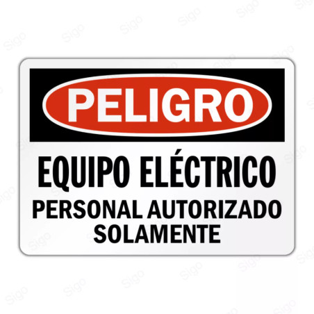 Rótulo de Peligro - Equipo eléctrico| Cod. PEL - 80