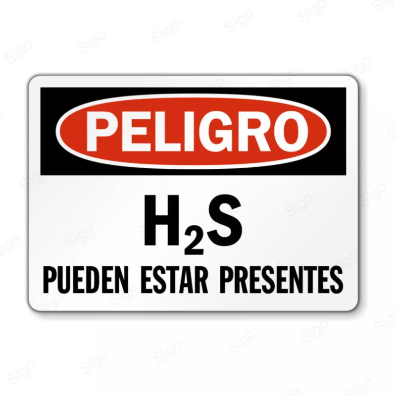 Rótulo de Peligro - H2S pueden estar presentes | Cod. PEL - 88