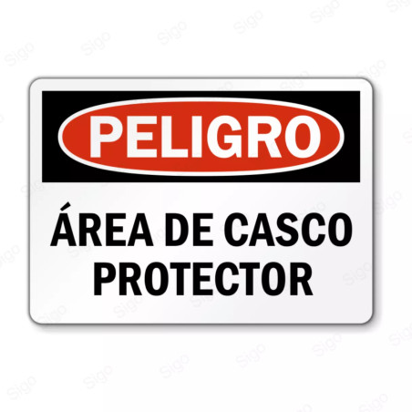 Rótulo de Peligro -Área de casco protector | Cod. PEL - 89