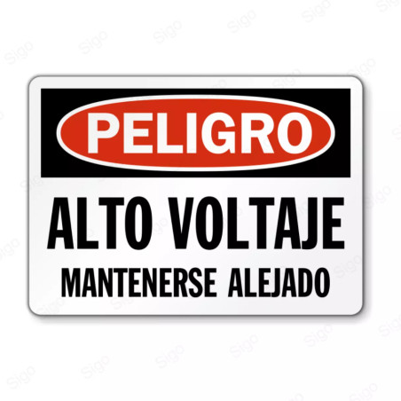 Rótulo de Peligro - Alto voltaje mantenerse alejado | Cod. PEL - 92
