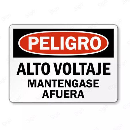 Rótulo de Peligro - Alto voltaje manténgase afuera | Cod. PEL - 93