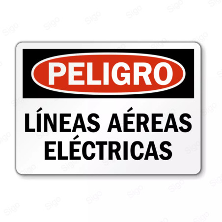 Rótulo de Peligro - Líneas Aéreas Eléctricas | Cod. PEL - 106