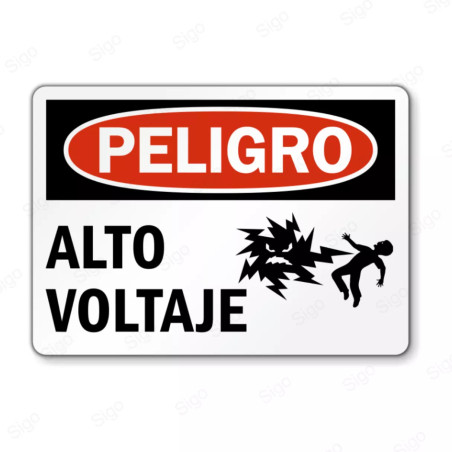 Rótulo de Peligro - Alto Voltaje | Cod. PEL - 107
