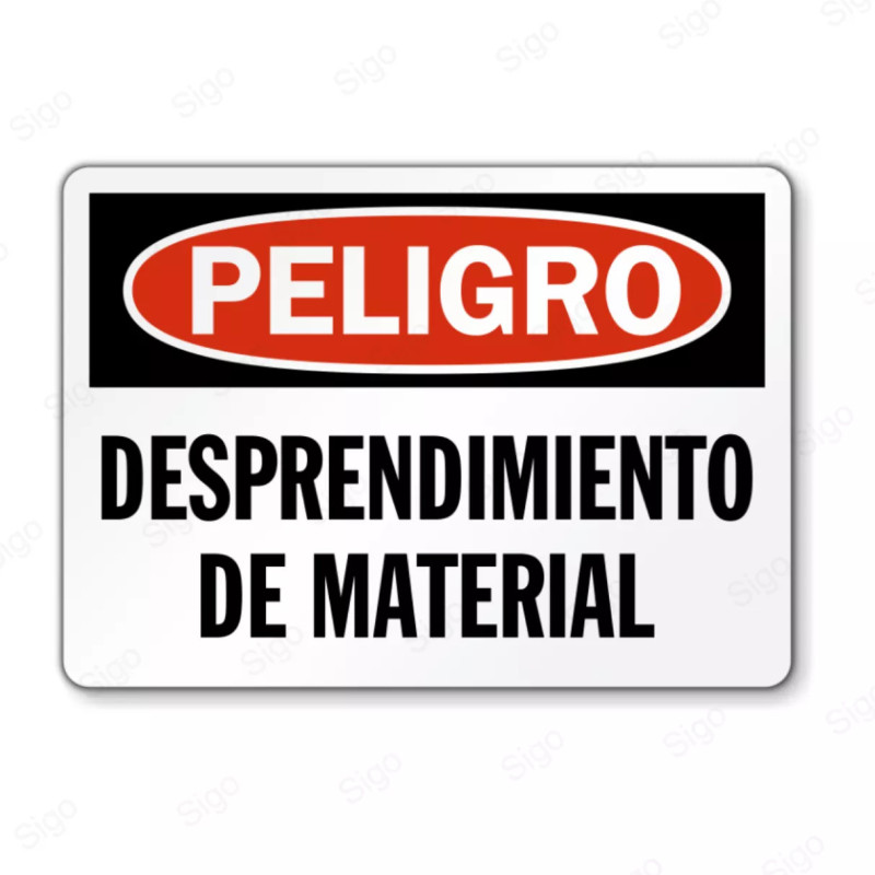Rótulo de Peligro - Desprendimiento de Material | Cod. PEL - 114