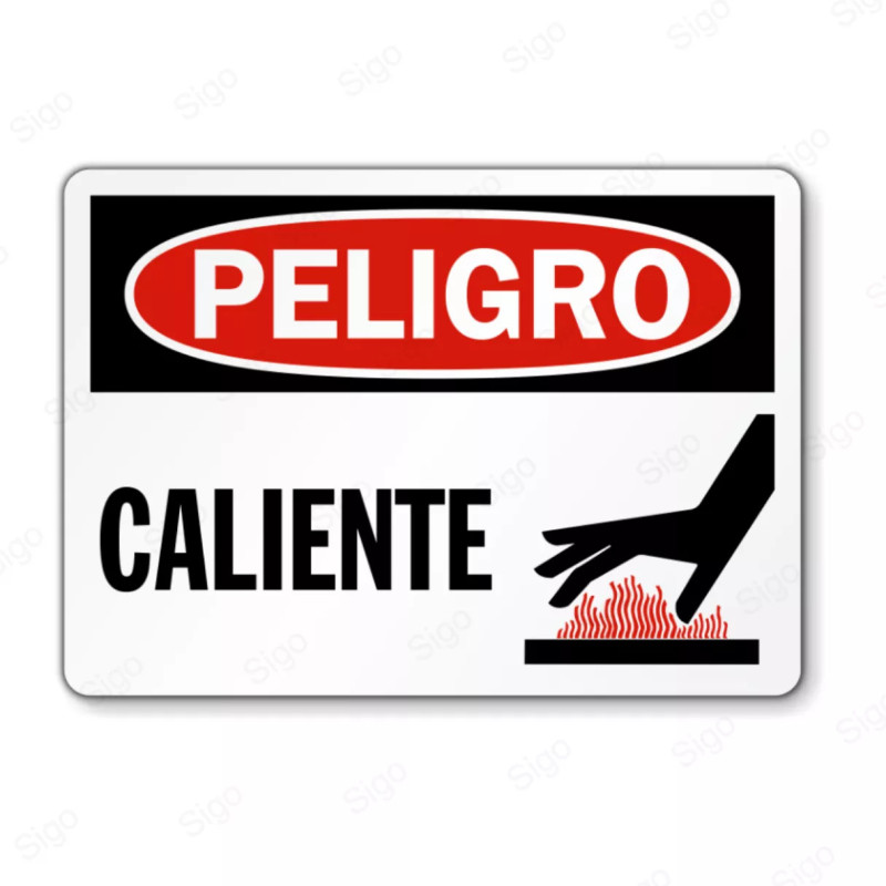 Rótulo de Peligro - Caliente | Cod. PEL - 117