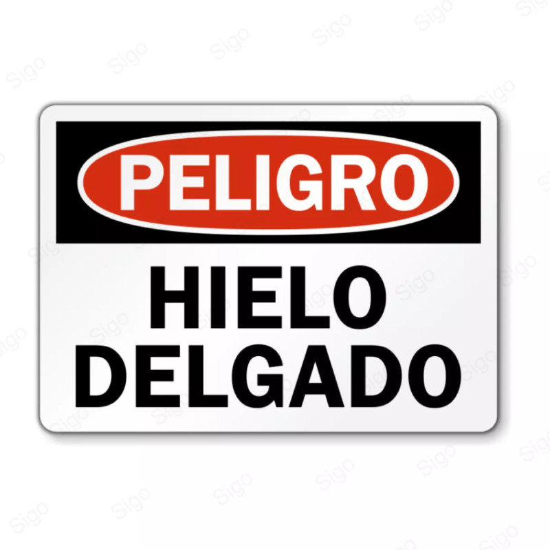 Rótulo de Peligro - Hielo Delgado | Cod. PEL - 121