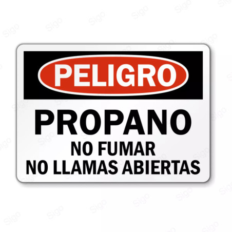 Rótulo de Peligro - Propano No Fumar | Cod. PEL - 124