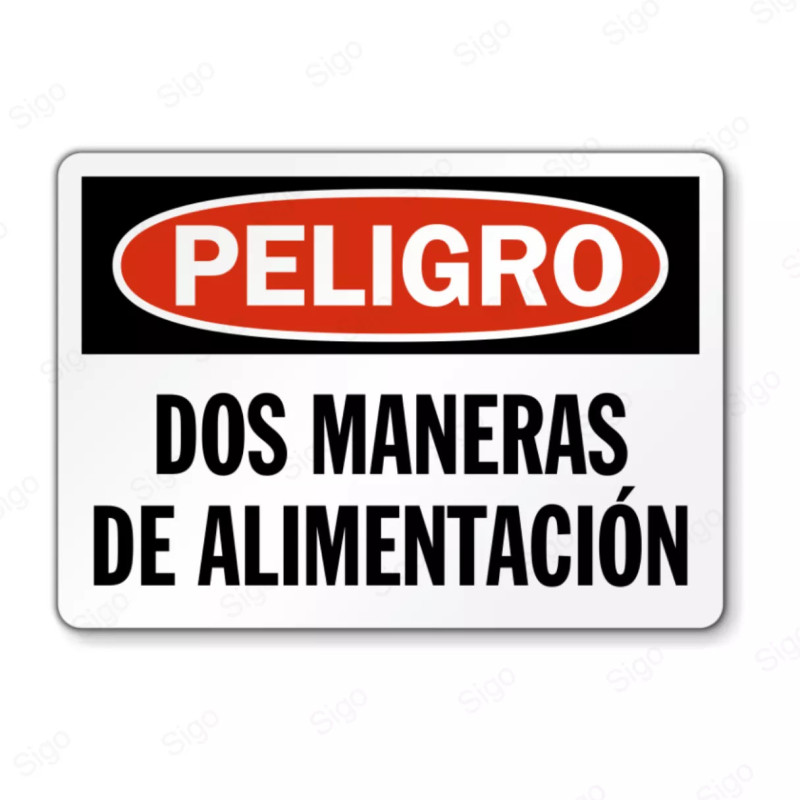 Rótulo de Peligro - Dos Maneras de Alimentación | Cod. PEL - 125