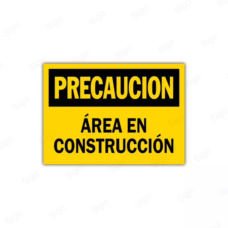 Rótulo de Precaución - Área de construcción | Cod. PRE - 3