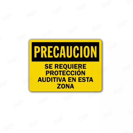 Rótulo de Precaución - Se requiere protección auditiva en esta zona | Cod. PRE - 14