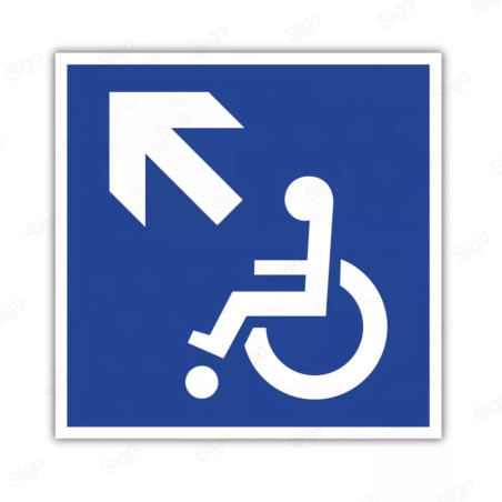 Rótulo de Accesibilidad - Discapacitados Ascendente Izquierda | Cod. DIS - 5