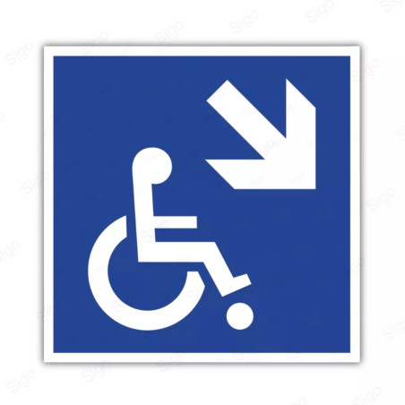 Rótulo de Accesibilidad - Discapacitados Descendente Derecha | Cod. DIS - 6