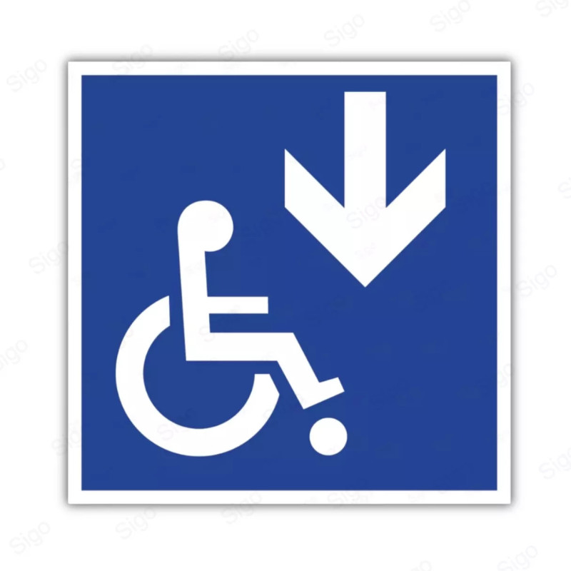 Rótulo de Accesibilidad - Discapacitados Abajo / Aquí | Cod. DIS - 9