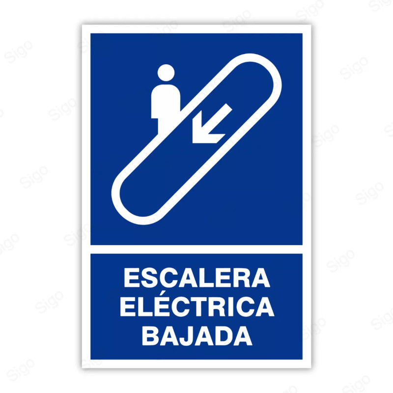 Rótulo Informativos - Escalera Eléctrica Bajada | Cod. SI - 16